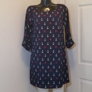 Pink Owl Anker print Dress